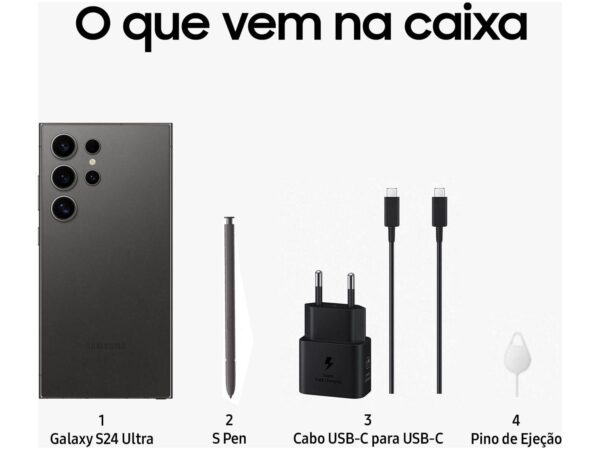 Smartphone Samsung Galaxy S24 Ultra 6,8" Galaxy AI 256GB Titânio Preto 5G 12GB RAM Câm. Quádrupla 200MP + Selfie 12MP Bateria 5000mAh Dual Chip - Image 7